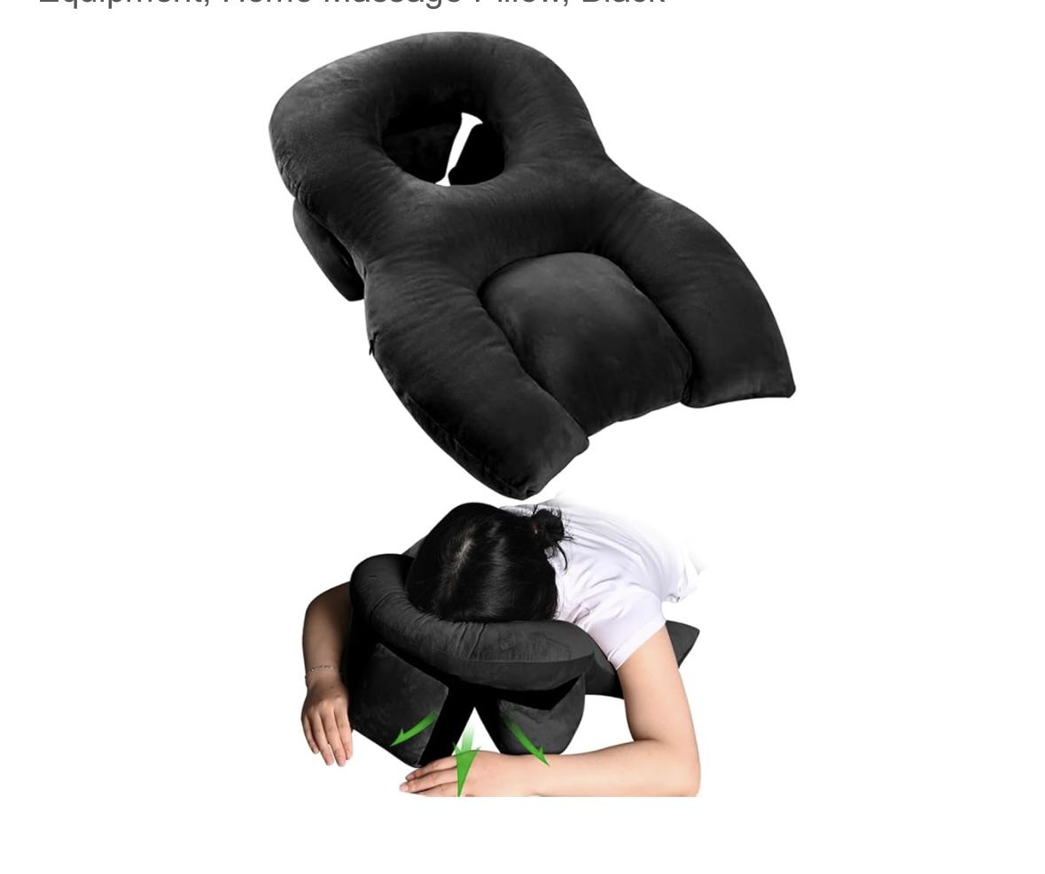 Face Down Pillow for Sleeping After BBL/Eye Surger, Stomach Sleeping/Prone Pillow, Retinal Vitrectomy Recovery Equipment, Home Massage Pillow, Black