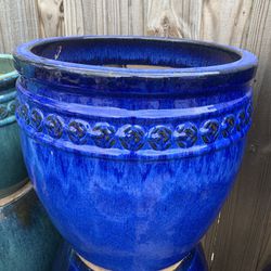 Glazed Ceramic Planter Pot 17.5H X17"W