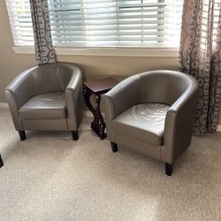 Two Dwell Home Chairs And Small Table