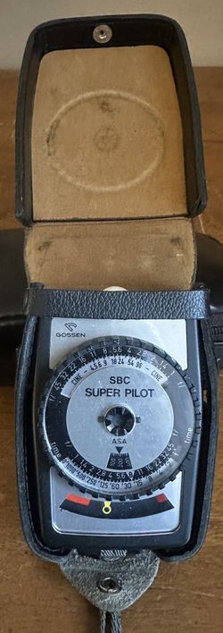 Vintage Gossen Super Pilot SBC Handhled Photography Exposure Light Meter w/ Case