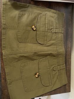Olive Green Cargo Mini Skirt