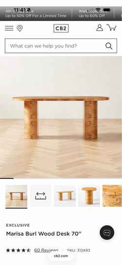cb2 Marisa Burl Desk & cb2 Saviti Chair