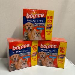 (3 Pack) Bounce Mega Sheets Multipack 130 CT Each