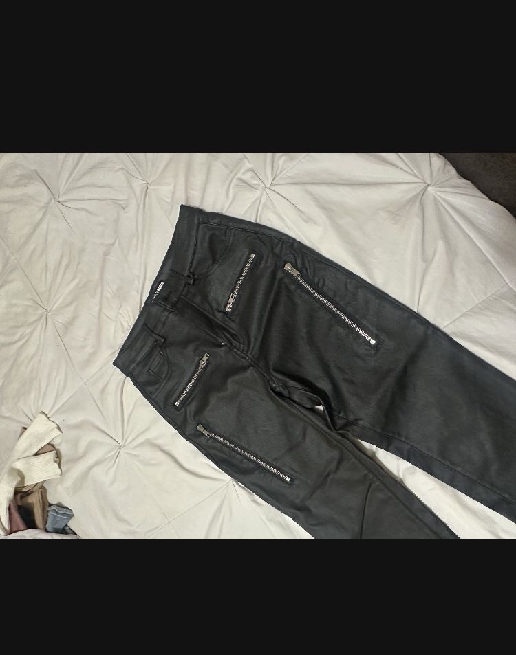 Black Faux Leather Pants