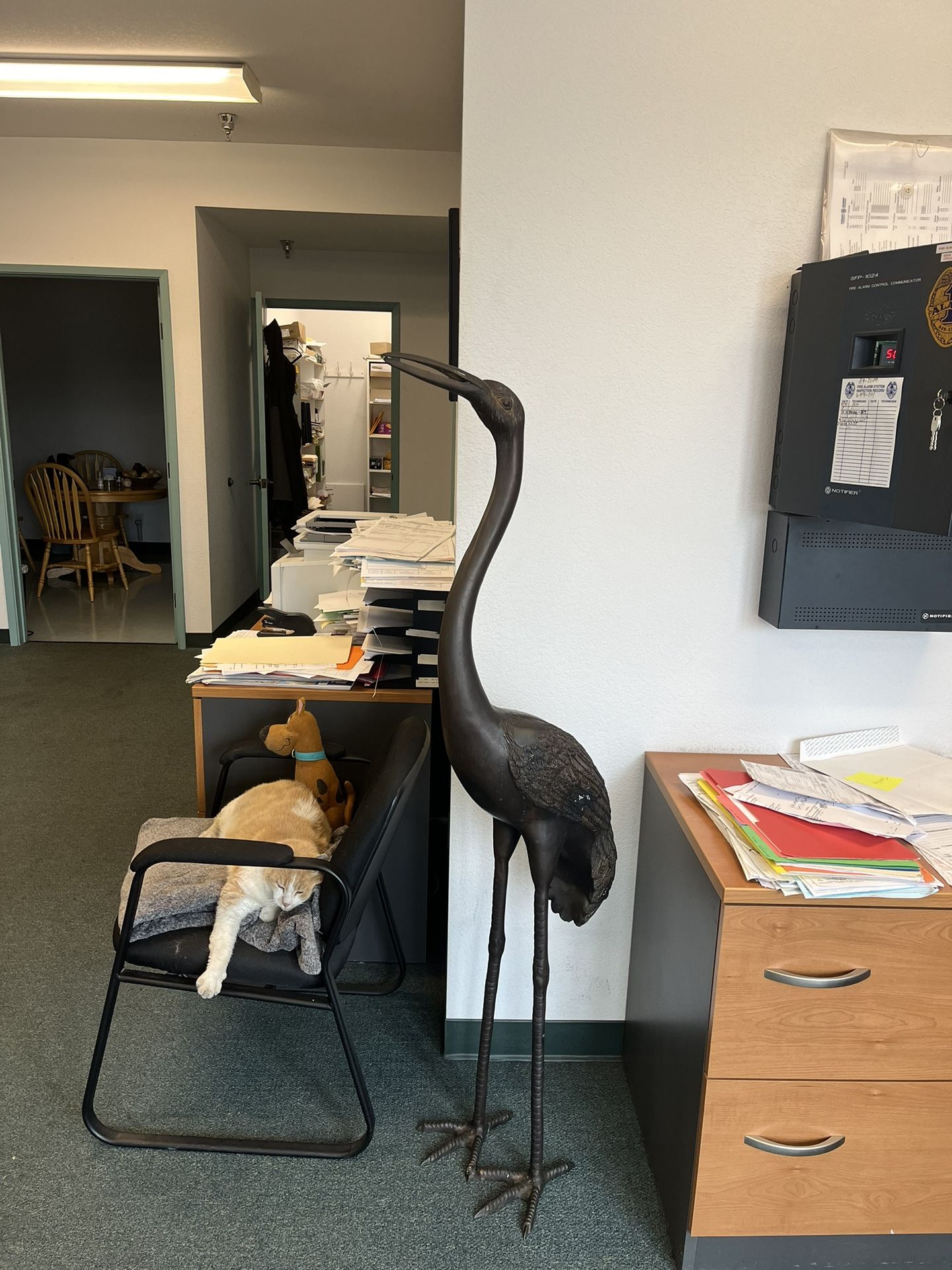 Bronze birds statues