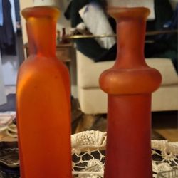 Antigue Amberine Vases