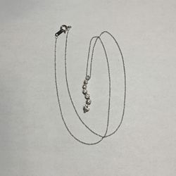 10k white gold necklace CZ stone pendant