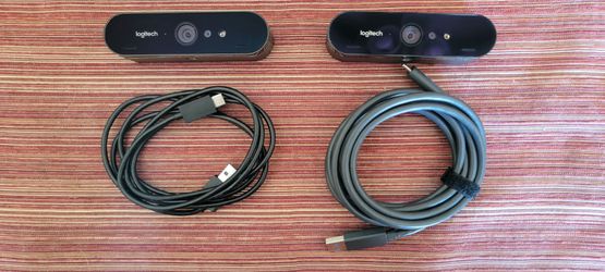 Logitech 4K Webcams with USB Cables – Lot of 2