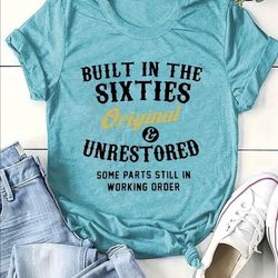 ☮️ New Built In The Sixties Original And Unrestored Gen X Heather Turquoise Blue Shirt Size Large