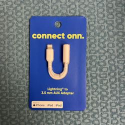 Connect Onn Lightning to 3.5mm Aux Adapter