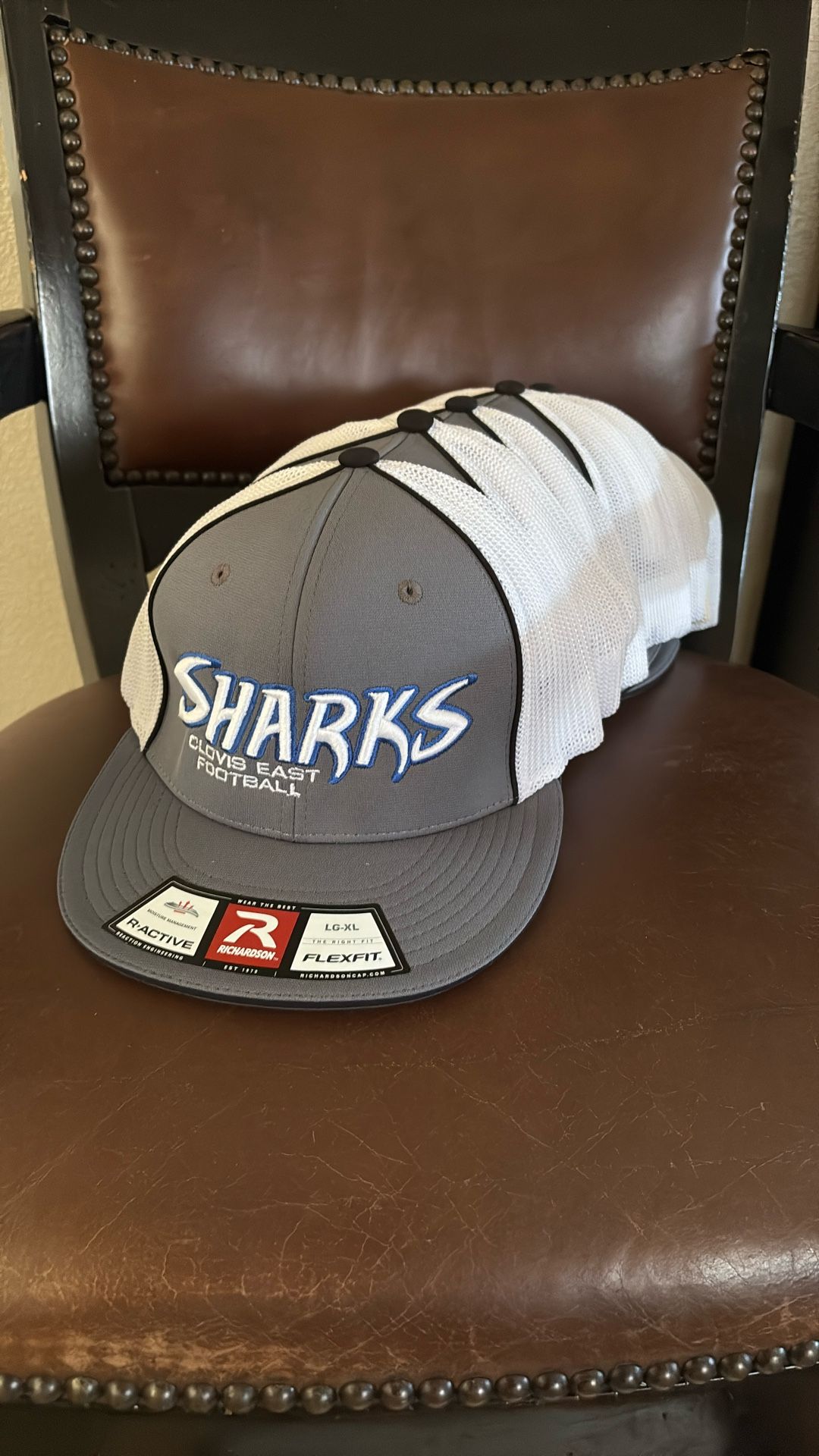 Sharks Clovis East Football Flex Fit Hat New