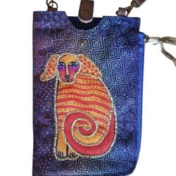 Laure'l Burch Embroidered Cat Crossbody Handbag 