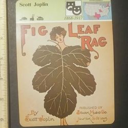 1980 Panarizon Scott Joplin King Of Ragtime Maple Fig Leaf Rag Sheet Music Large Vintage Card Italy Collectible