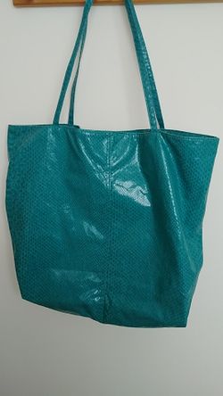 Ladies hand bag/Beach bag. Teal color.