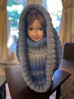 Grandma-Knitting Hooded Cowl