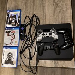 PS4 With 3 Games And 3 Controllers