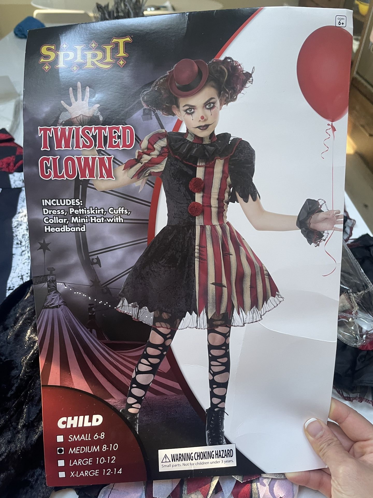 Twisted Clown Costume CHILD Medium 8-10