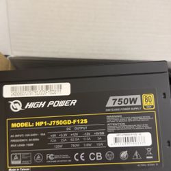 High Power HP1-J750GD-F12S Active PFC ATX 750W 80Plus Gold Power Supply