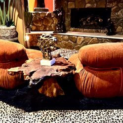 Pair Soriana Lounge Chairs, Spices Velvet