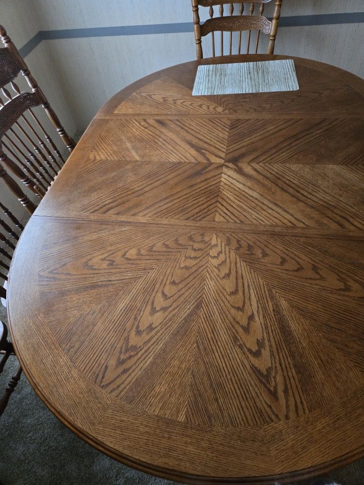 6 Chair Wood Dining Table Set