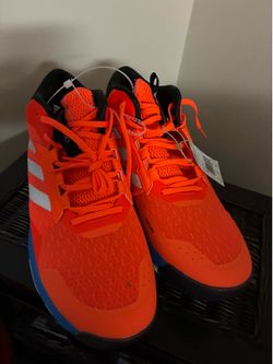 Adidas Crazyflight 6 Mid volleyball shoes,  Orange and Bright Royal colorway