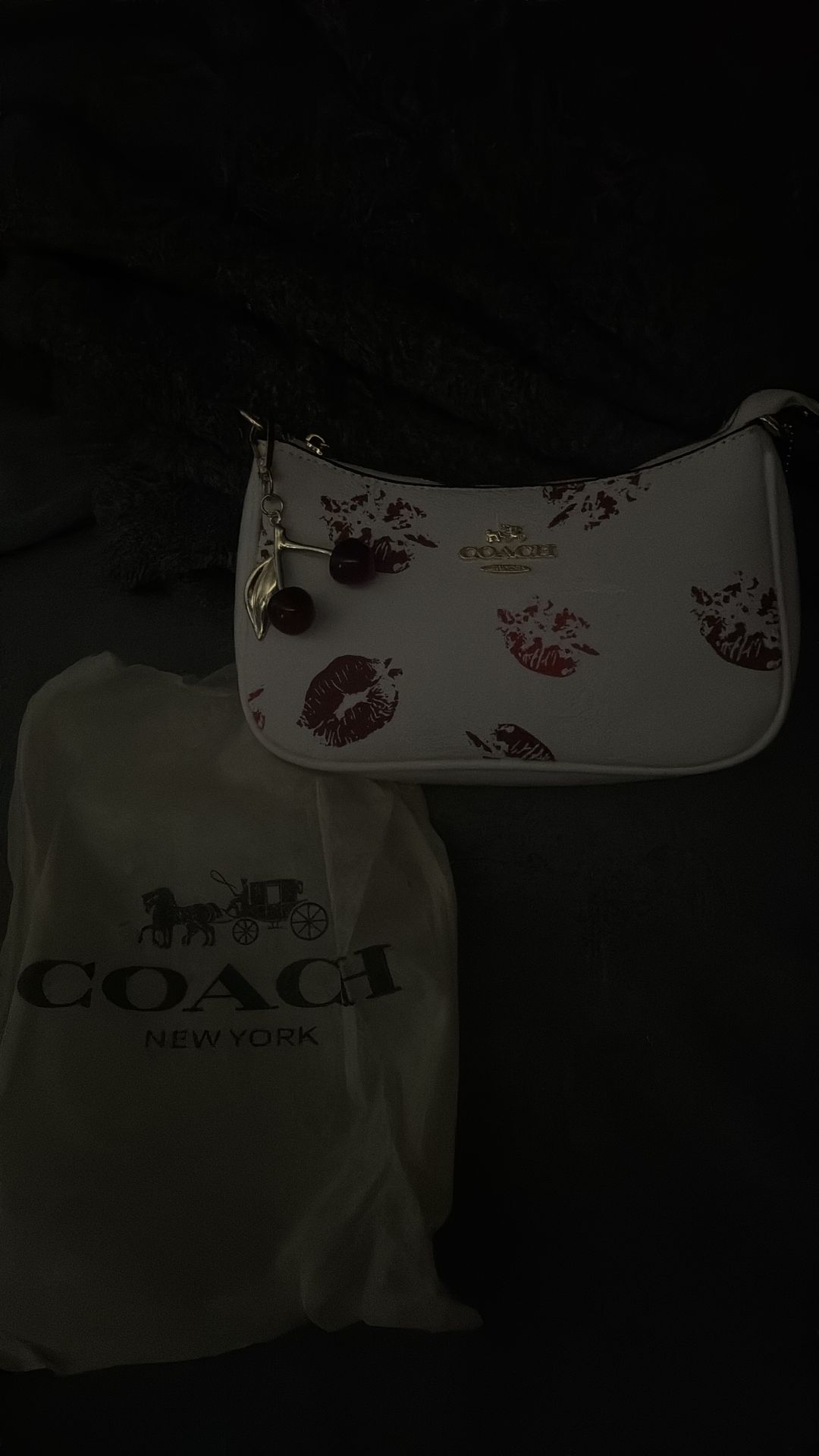 White Coach Kiss Purse