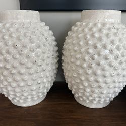 White Textured Knobby Bump Decorative Vase