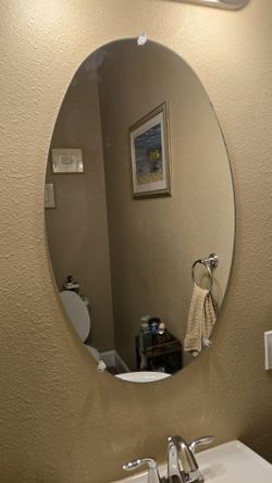 Oval Frameless Vanity Mirror