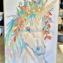 Unicorn With Crown Of Floers