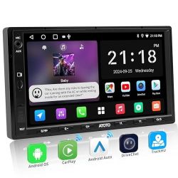 ATOTOLIFE A5L 7#34 Android Radio Double Din Car Stereo, Wireless CarPlay and Android Auto,WiFi/BT Tethering, DSPampBuilt-in Amplifier,Bluetooth,FM/USB