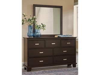 Covetown Dark Brown Dresser and Mirror