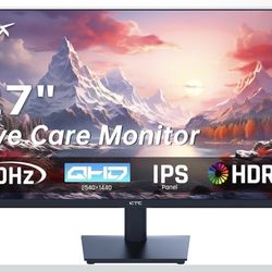 KTC 27 Inch QHD Computer Monitor, 2K 100Hz IPS Gaming Monitor, 1440P Frameless Eye Care PC Office Monitor with HDMI/DP, FreeSync & G-Sync, HDR10, VESA