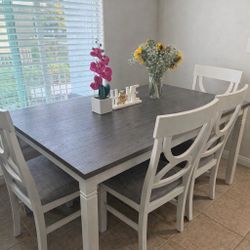 New Modern Dining Set with Bench – White or Gray