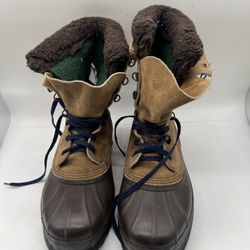 Vintage Sorel Boots Kaufman Steel Shank Brown Suede Mens US 9