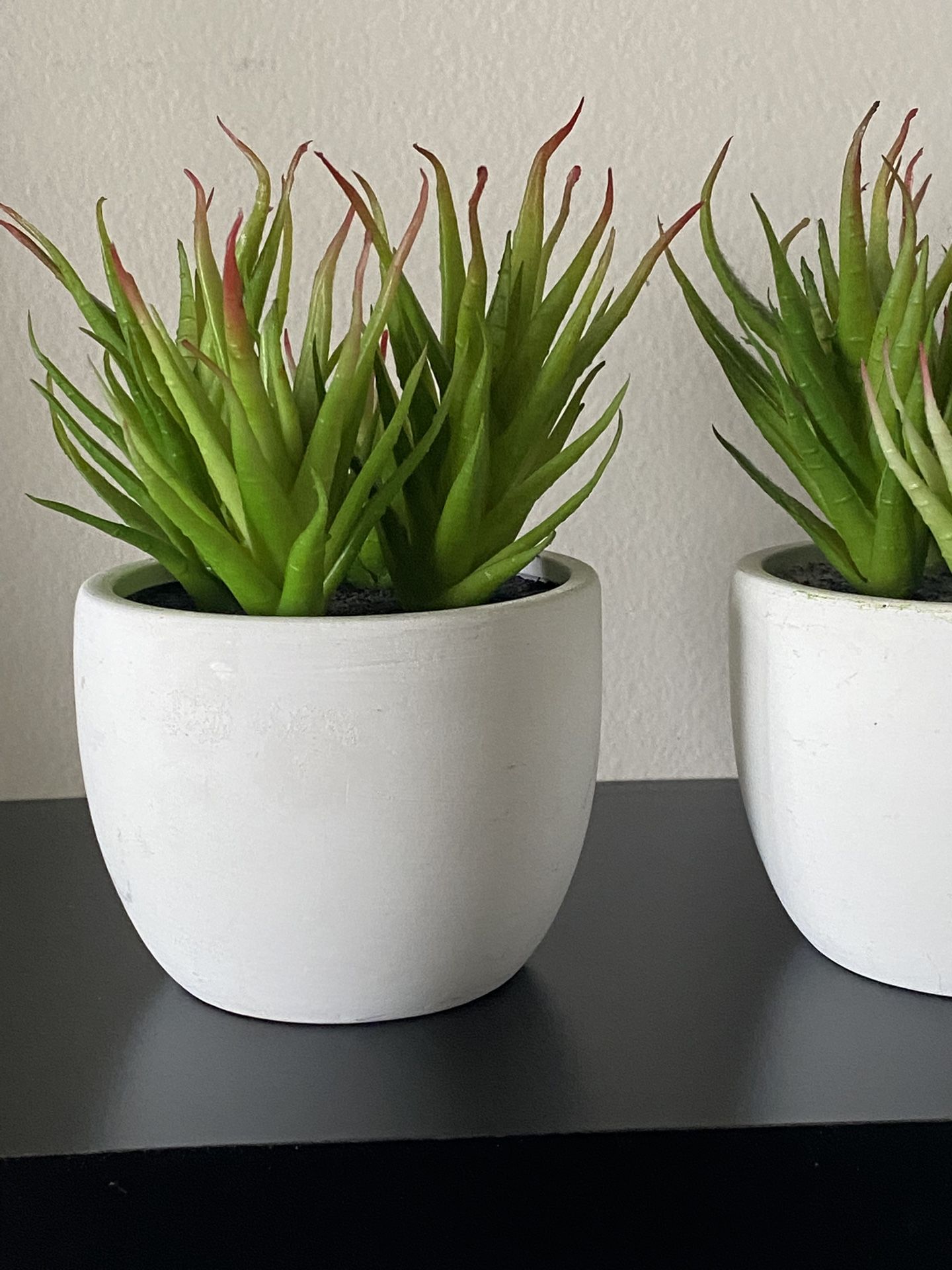 3-piece Artificial Potted Plants In The White Ceramic Pots ( Scandinavian Collection) H6”