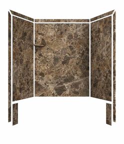 Royale 36 in. x 60 in. x 80 in. 11-Piece Easy Up Adhesive Alcove Bathtub/Shower Wall Surround in Breccia Paradiso