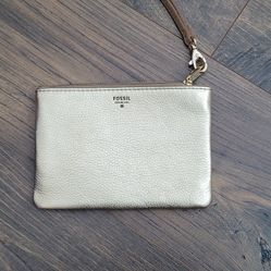 Fossil Gold Metallic Wristlet. 