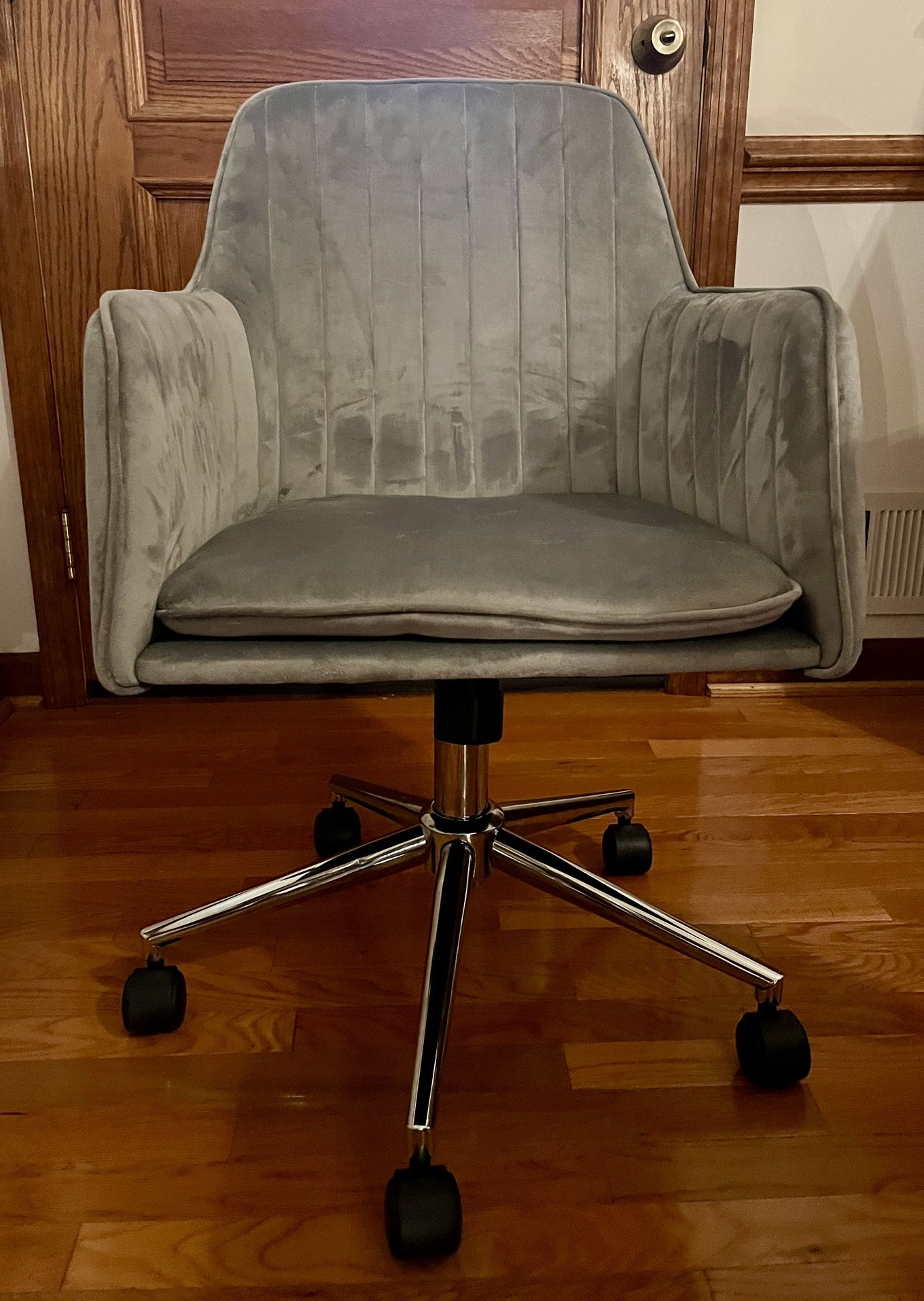 Gray Velvet Desk Chair (Brand  New)