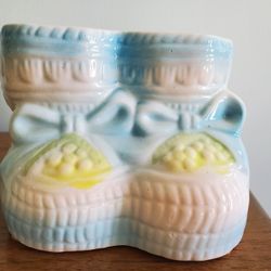 Ceramic Blue Baby Shoes