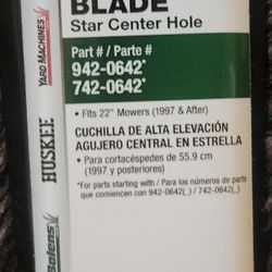 Mower Blade. - 22" HIGH-LIFT BLADE STAR CENTER - 490-100-M087 (contact info removed) (contact info removed)