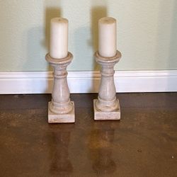 Crackle Glaze Ceramic Candle Holders Set of 2