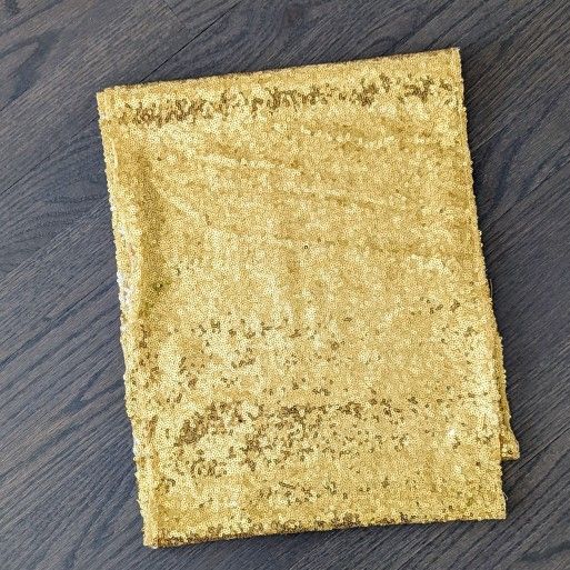 Elegant Sequin Table Runner, Gold, 12" x 108"