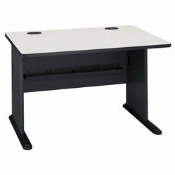 Series A 48W Office Desk in Slate and White Spectrum - Engineered Wood Thumbnail