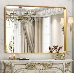 Brand New Gold Metal-Framed Wall Mirror – 22” x 30”