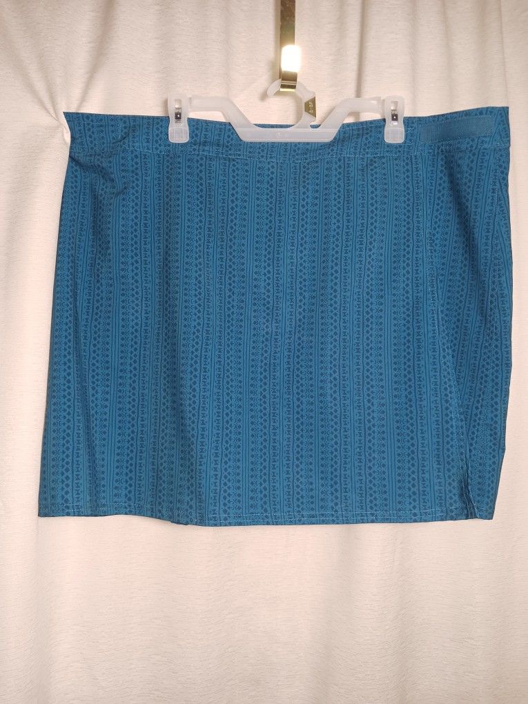 Sz Lg RipSkirt Blue Hawaii Length Pocket Quick Wrap Quick Dry Travel Skirt