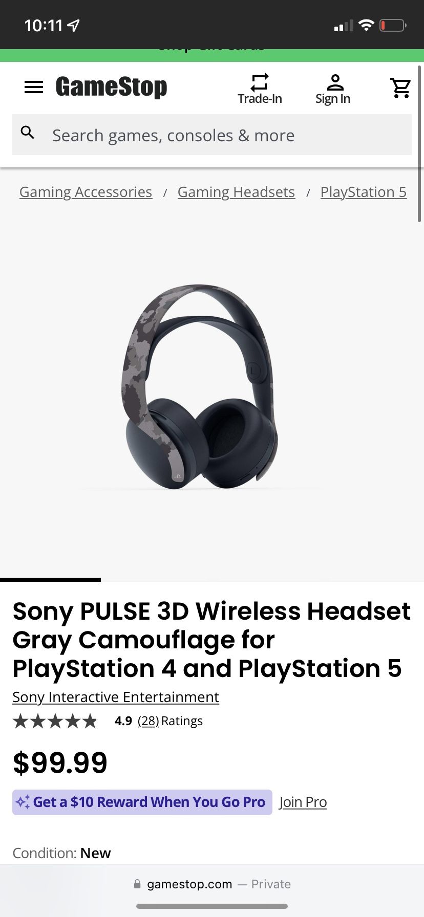 Ps4 Wireless Headset Brand New