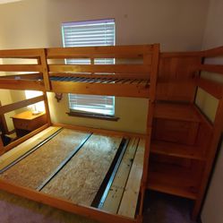 Bunk Bed With Side Steps And Drawers 