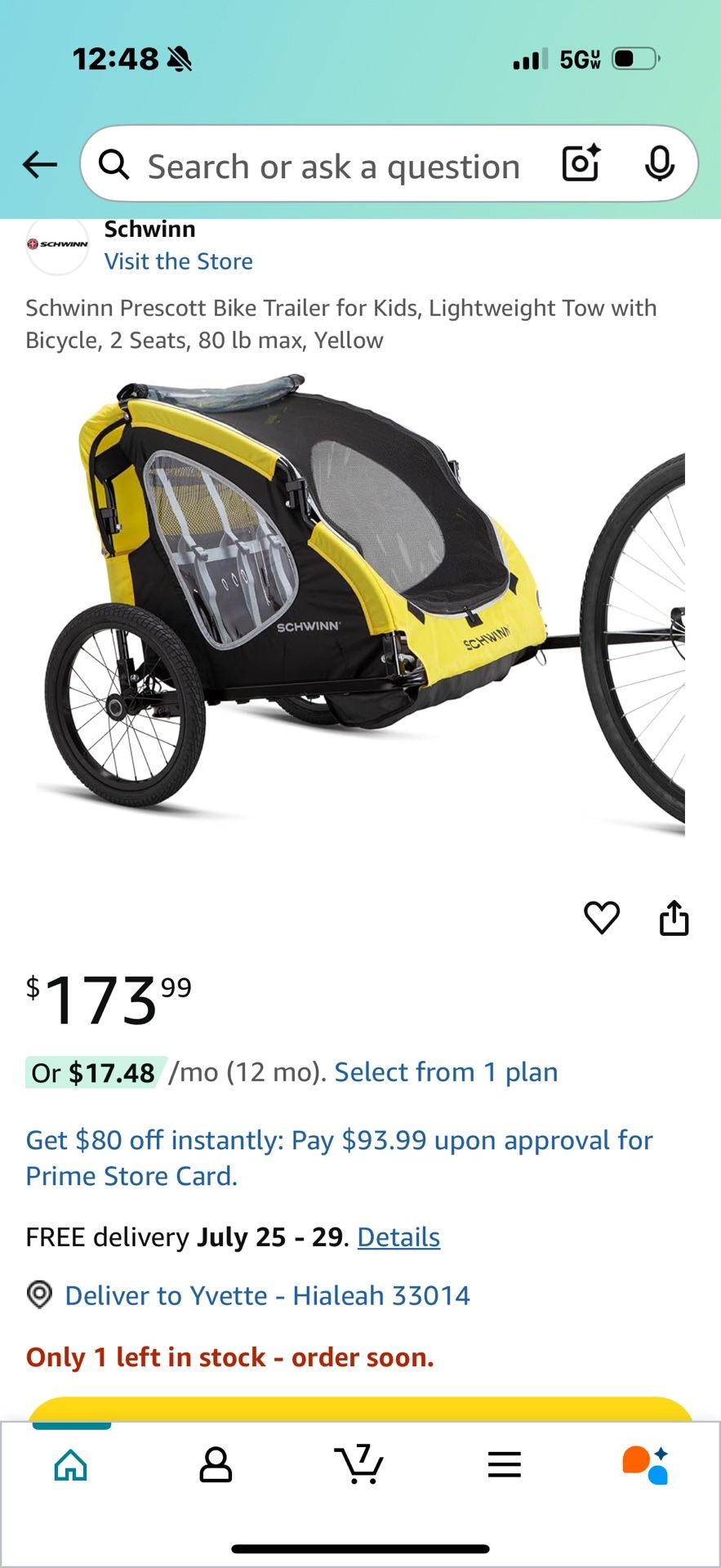 Schwinn Prescott Bike Trailer for Kids