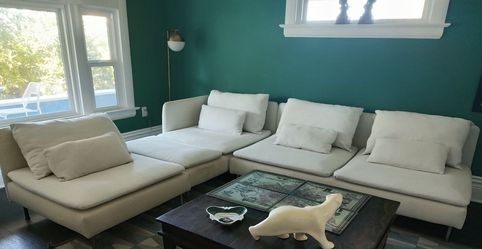 IKEA SÖDERHAMN modular sectional sofa in white