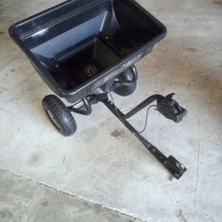 Precision Fit 85 lb poly broadcast spreader towable lawn mower tractor attachment